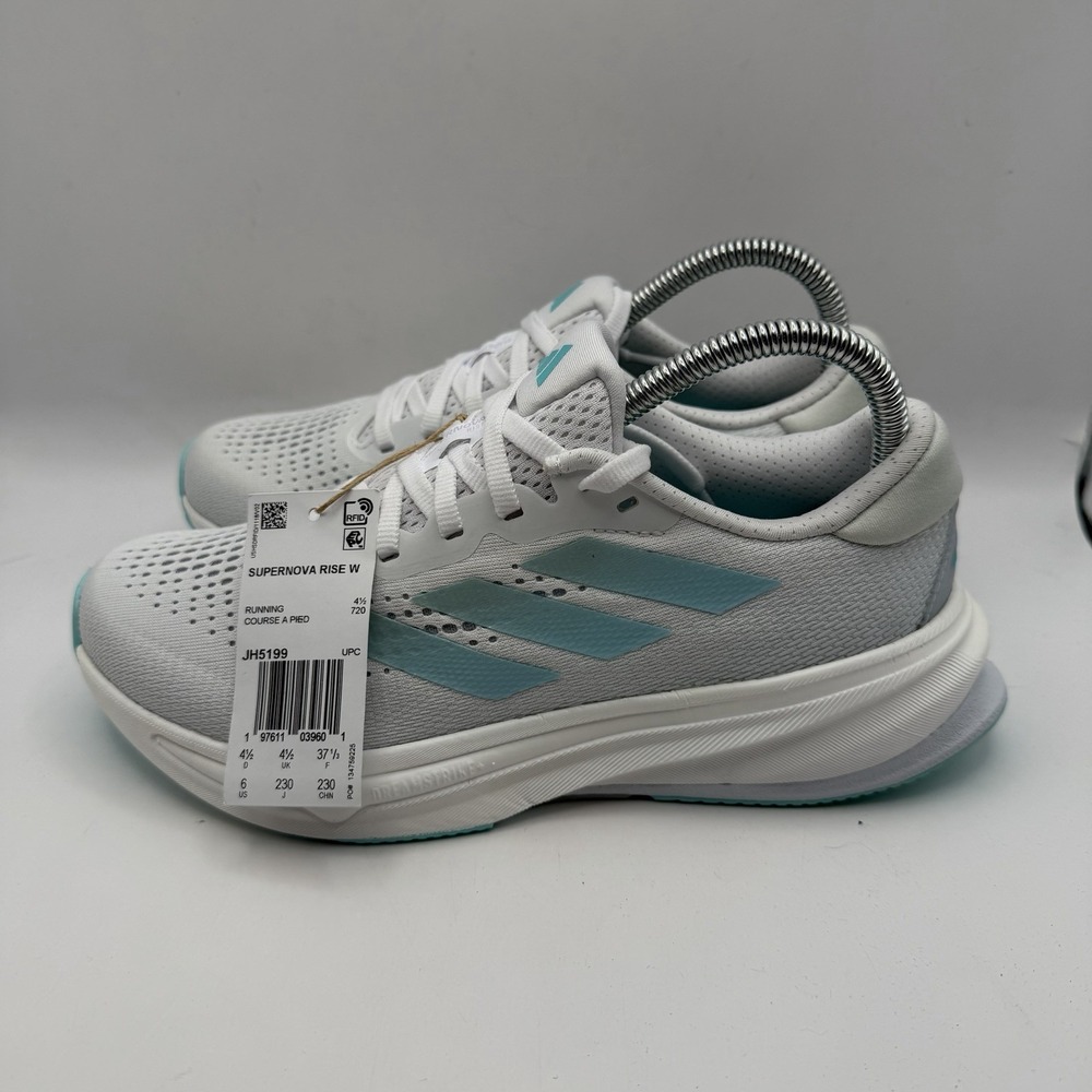 Adidas Women's Sz 6 Supernova Rise Shoes White‎ Linen Green Metallic New